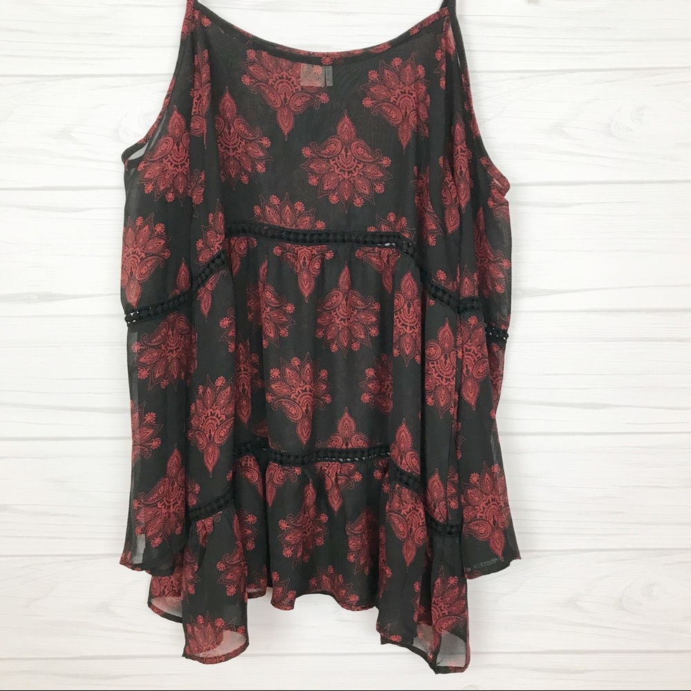 Paper Crane Sheer Cold Shoulder Top